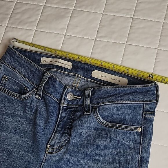 Anthropologie Pilcro Letterpress Script Jeans 25 stretch denim color block - Picture 5 of 10